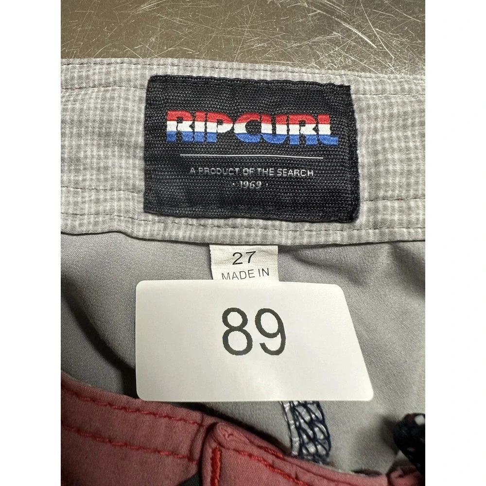 Rip Curl Gray Stars & Stripes Flag Board Shorts, Men's Size 27